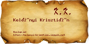 Kelényi Krisztián névjegykártya